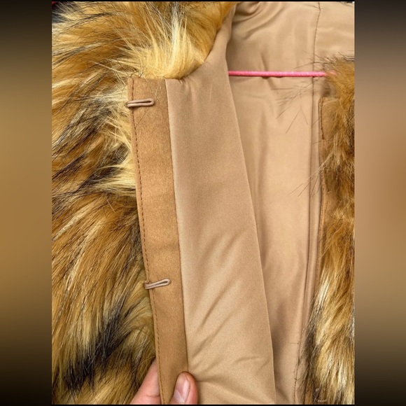 Faux Fur Coat With Hood - Picture 10 of 11